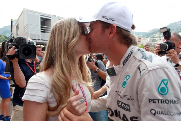 Nico Rosberg (vainqueur du Grand Prix de Monaco) et sa femme Vivian Sebold (enceinte) - Grand Prix de Formule 1 de Monaco le 24 mai 2015.