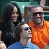 Amel Bent et son ami Patrick Antonelli, Sofia Essaïdi - People aux Internationaux de France de tennis de Roland Garros à Paris, le 5 juin 2014.