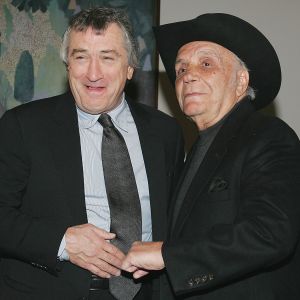Robert De Niro et Jake LaMotta réunis lors d'une projection de Raging Bull le 27 janvier 2005 à New York pour le 25e anniversaire du film de Martin Scorsese. Jake LaMotta est mort à 95 ans le 19 septembre 2017.