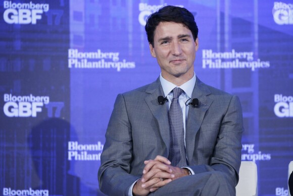 Justin Trudeau au Bloomberg Global Business Forum, au sein du Plaza Hotel de New York, le 20 septembre 2017