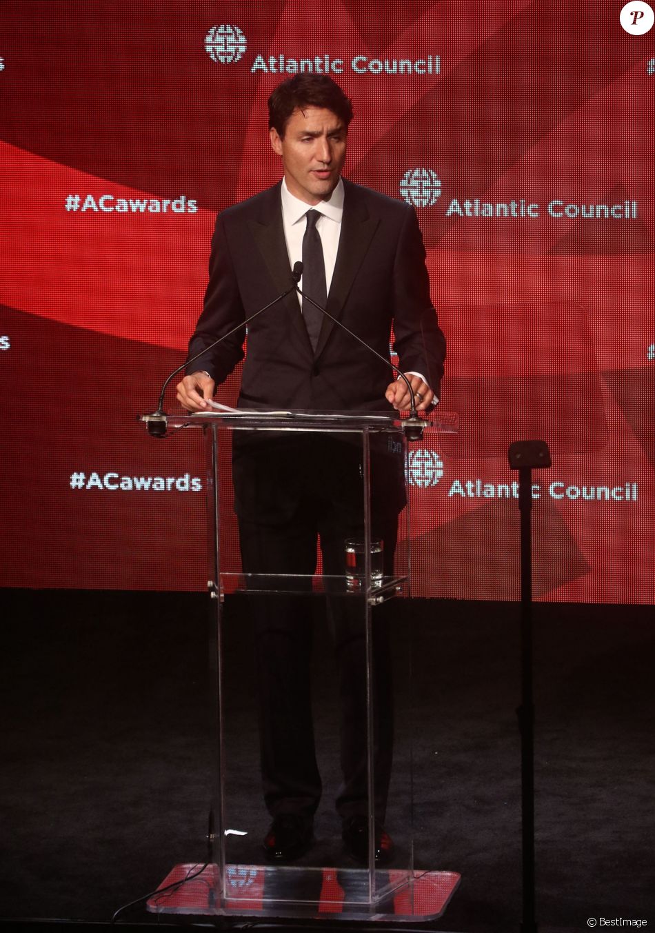 Le Premier ministre du Canada Justin Trudeau lors des Atlantic Council