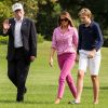 Donald J. Trump, Melania Trump, Barron Trump - La famille Trump quitte l'hélicoptère Marine One à leur arrivée à la Maison Blanche, Washington le 27 aout 2017.