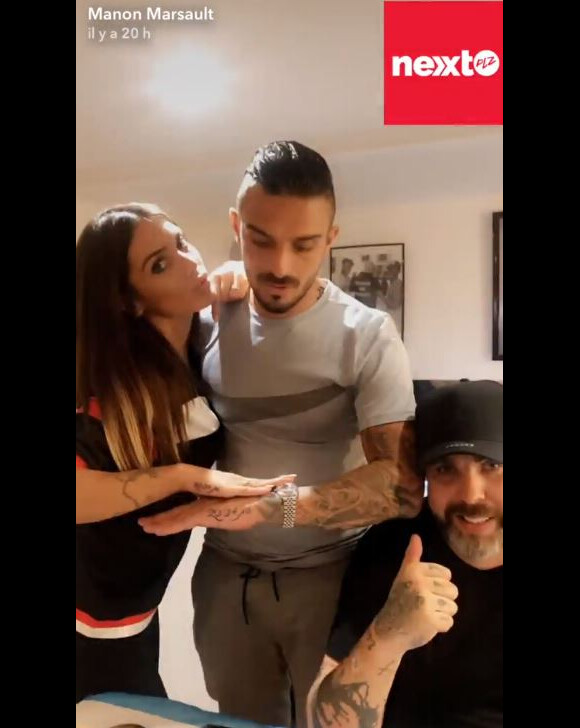 Manon Marsault et Julien Tanti se sont un tatouage en commun, septembre 2017, Snapchat