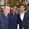 Guillaume Canet, Marie-José Pérec et Novak Djokovic au défilé de mode collection printemps-été 2018 Lacoste lors de la Fashion Week au jardin des Tuileries à Paris, France, le 27 septembre 2017. © CVS-Veeren/Bestimage
