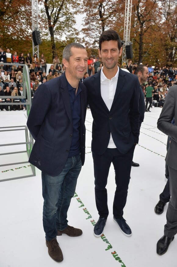 Guillaume Canet et Novak Djokovic au défilé de mode collection printemps-été 2018 Lacoste lors de la Fashion Week au jardin des Tuileries à Paris, France, le 27 septembre 2017. © CVS-Veeren/Bestimage