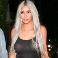Exclusif - Kim Kardashian et son mari Kanye West sont allés diner en amoureux au restaurant Giorgio Baldi à Santa Monica. Kim porte un t-shirt transparent sans soutien-gorge! Le 23 septembre 2017