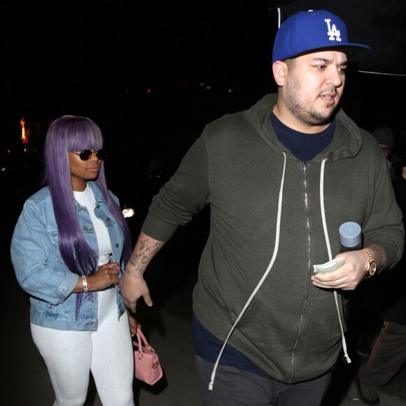 Blac Chyna et Rob Kardashian quittent ensemble le Tao Restaurant le 19 avril 2017 à Los Angeles.