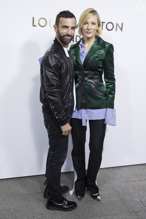 Nicolas Ghesquière et Cate Blanchett - Soirée d'inauguration de la Maison Louis Vuitton Vendôme. Paris, le 2 octobre 2017. © Olivier Borde/Bestimage