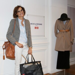 Exclusif - Inès de la Fressange lors de la soirée de lancement de la collection Automne-Hiver 2017 UNIQLO U à la boutique Uniqlo à Paris, le 4 octobre 2017. © Denis Guignebourg/Bestimage