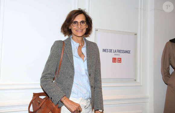 Exclusif - Inès de la Fressange lors de la soirée de lancement de la collection Automne-Hiver 2017 UNIQLO U à la boutique Uniqlo à Paris, le 4 octobre 2017. © Denis Guignebourg/Bestimage