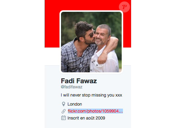 Le compte Twitter de Fadi Fawaz rend hommage à George Michael, mort le 25 décembre 2016.