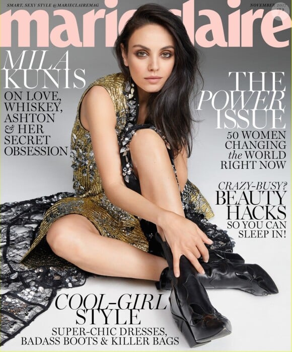 Mila Kunis en couverture du Marie Claire US de novembre 2017.