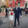 Exclusif - Ilario Calvo a épousé Rachel Burgess, enceinte, à la mairie de Monaco le 30 septembre 2017 à 10h30.