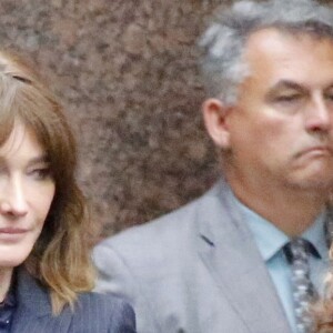 Exclusif - Nicolas Sarkozy et sa femme Carla Bruni Sarkozy à New York le 9 octobre 2017. L'ancien président est allé à une réunion au News Corp Building alors que Carla est allée à la station de radio Billboard et chez Universal Music sur Broadway.