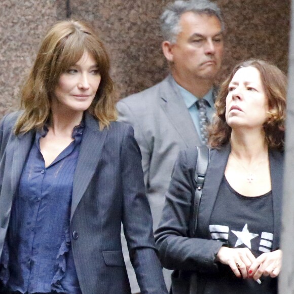 Exclusif - Nicolas Sarkozy et sa femme Carla Bruni Sarkozy à New York le 9 octobre 2017. L'ancien président est allé à une réunion au News Corp Building alors que Carla est allée à la station de radio Billboard et chez Universal Music sur Broadway.