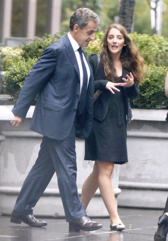 Exclusif - Nicolas Sarkozy et sa femme Carla Bruni Sarkozy à New York le 9 octobre 2017.