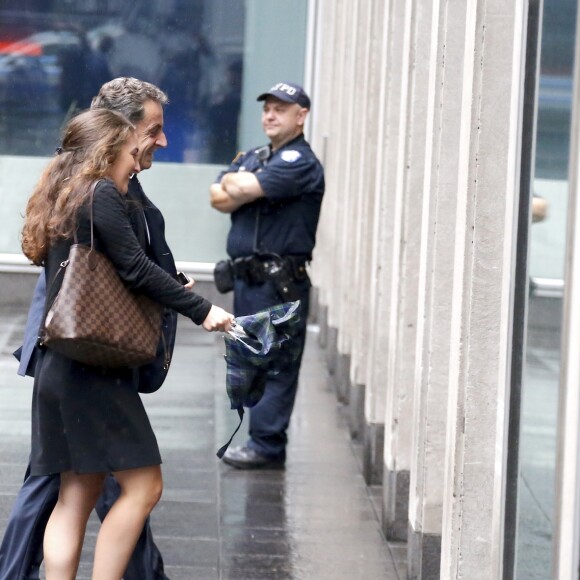 Exclusif - Nicolas Sarkozy et sa femme Carla Bruni Sarkozy à New York le 9 octobre 2017.