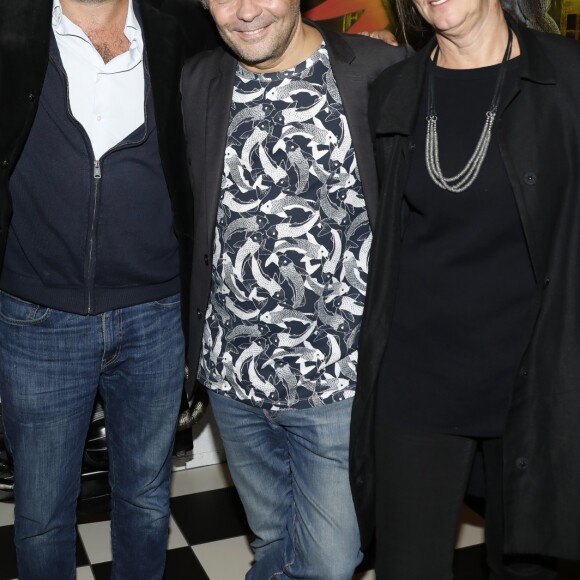 Exclusif - Bertrand Amar, Geoffroy Sardin, Thierry Moreau et Frédérique Debray-Moreau - Inauguration du restaurant "Tough Burger" et vernissage de l'exposition Gilbert Mazout à Montreuil, le 5 Octobre 2017. © Marc Ausset- Lacroix / Bestimage