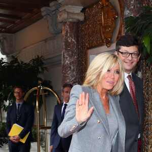 La Première Dame française Brigitte Macron arrive à l'hôtel The Pierre à New York City, New York, Etats-Unis, le 18 septembre 2017. © Sébastien Valiela/Bestimage