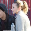 Exclusif - Cole Sprouse et Lili Reinhart sur le tournage de la série "Riverdale" à Vancouver le 13 janvier 2017.