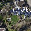 Vue aérienne de la maison de Kanye West et Kim Kardashian dans le quartier de Hidden Hills à Los Angeles, en chantier le 18 février 2016.