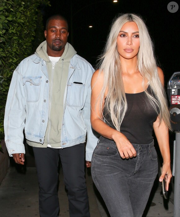 Exclusif - Kim Kardashian et Kanye West dans Santa Monica le 23 septembre 2017, de sortie pour dîner au Giorgio Baldi.