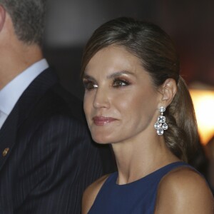 Le roi Felipe VI et la reine Letizia d'Espagne à Oviedo le 19 octobre 2017 pour le traditionnel concert à la veille de la remise des "Prix Princesse des Asturies 2017".