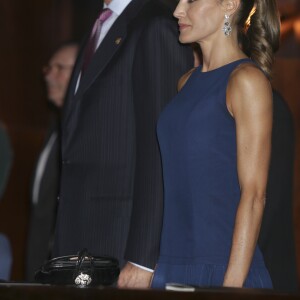 Le roi Felipe VI et la reine Letizia d'Espagne à Oviedo le 19 octobre 2017 pour le traditionnel concert à la veille de la remise des "Prix Princesse des Asturies 2017".