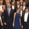 Le roi Felipe VI et la reine Letizia d'Espagne à Oviedo le 19 octobre 2017 pour le traditionnel concert à la veille de la remise des "Prix Princesse des Asturies 2017".