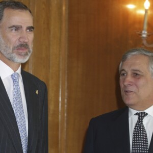 Le roi Felipe VI d'Espagne a reçu en audience avec le président du Parlement Européen Antonio Tajani à Oviedo. Le 20 octobre 2017  Spanish King Felipe VI during an audience with European Parliament President , Antonio Tajani in Oviedo, October 20th, 201720/10/2017 - Oviedo