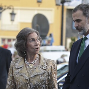 Le roi Felipe VI et la reine Letizia d'Espagne ont assisté, le 20 octobre 2017 au Théâtre Campoamor à Oviedo et en compagnie de la reine Sofia, à la cérémonie de remise des Prix Princesse des Asturies.