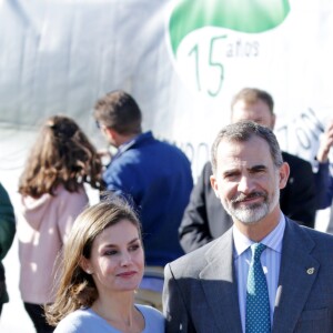 Le roi Felipe VI et la reine Letizia visitent Poreñu, désigné "Village exemplaire des Asturies 2017", le 21 octobre 2017.