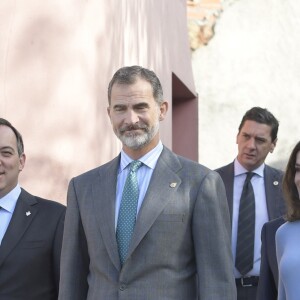 Le roi Felipe VI et la reine Letizia visitent Poreñu, désigné "Village exemplaire des Asturies 2017", le 21 octobre 2017.