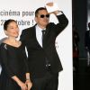 Wong Kar-wai et sa femme Ye-cheng Chan lors du photocall de la soirée de remise de prix au Festival Lumière à Lyon le 20 octobre 2017.