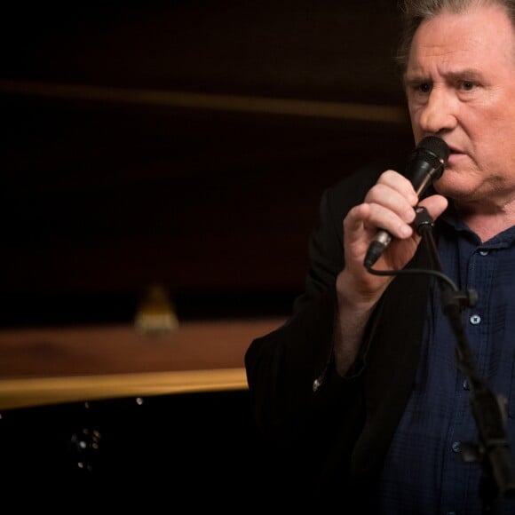 Exclusif - Gérard Depardieu lors de l'enregistrement du "Dernier Show" de Michel Sardou au Palais des Sports à Paris. Le 15 septembre 2017 © Cyril Moreau / Bestimage