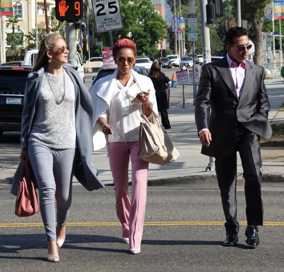 Mel B (Melanie Brown) arrive au tribuanl séparemment de son ex mari S. Belafonte à Los Angeles, le 15 septembre 2017.