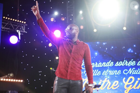 Exclusif - Maitre Gims - Concert pour la tolérance à Agadir le 14 octobre 2017. Cette grande soirée sera diffusée le samedi 28 octobre 2017 sur la chaine W9. Afin de célébrer la paix, le dialogue et l'amitié entre les cultures «La grande soirée des Mille et une nuits de Maître Gims», musicale et festive, se veut être un trait d'union entre les deux rives de la Méditerranée. Enregistrée à Agadir au Maroc, cette soirée sera présentée par Jérôme Anthony et accueillera MaîtreGims en invité spécial, entouré d'artistes de différents horizons © Christophe Aubert via Bestimage