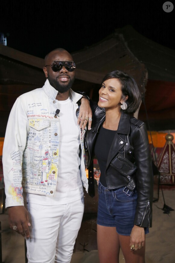 Exclusif - Maitre Gims, Shy'm - Rendez-vous - Concert pour la tolérance à Agadir le 14 octobre 2017. Cette grande soirée sera diffusée le samedi 28 octobre 2017 sur la chaine W9. Afin de célébrer la paix, le dialogue et l'amitié entre les cultures «La grande soirée des Mille et une nuits de Maître Gims», musicale et festive, se veut être un trait d'union entre les deux rives de la Méditerranée. Enregistrée à Agadir au Maroc, cette soirée sera présentée par Jérôme Anthony et accueillera MaîtreGims en invité spécial, entouré d'artistes de différents horizons © Christophe Aubert via Bestimage
