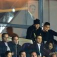 Neymar et Hatem Ben Arfa - People dans les tribunes du Parc des Princes lors du Match PSG contre Nice le 27 octobre 2017. © Giancarlo Gorassini/Bestimage