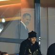 Neymar et Hatem Ben Arfa - People dans les tribunes du Parc des Princes lors du Match PSG contre Nice le 27 octobre 2017. © Giancarlo Gorassini/Bestimage