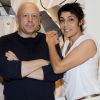 Exclusif - Thierry Marx et sa femme Mathilde de l'Ecotais à la présentation du roman "On ne meurt pas la bouche pleine", co-écrit par T. Marx et O. Bouhier, lors de l'inauguration du showroom de M. de l'Ecotais à Paris, le 26 octobre 2017. © Cédric Perrin/Bestimage