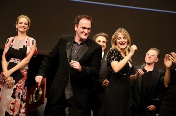Quentin Tarantino et Mélanie Laurent - Remise du Prix Lumière à Quentin Tarantino lors du Festival Lumière à Lyon le 18 octobre 2013.
