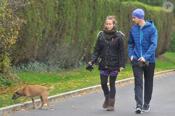 Exclusif - Andy Murray et sa femme Kim promènent leurs chiens à Londres le 10 novembre 2015.