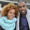 Teddy Riner et sa compagne Luthna à l'hippodrome de Paris-Vincennes, le dimanche 20 janvier 2013