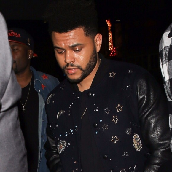 Exclusif - The Weeknd arrive au restaurant The Highlight Room pour célébrer l'anniversaire de Leonardo DiCaprio à Hollywood, le 11 novembre 2017.
