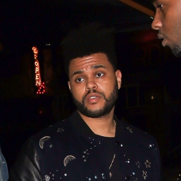 Exclusif - The Weeknd arrive au restaurant The Highlight Room pour célébrer l'anniversaire de Leonardo DiCaprio à Hollywood, le 11 novembre 2017.