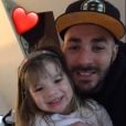 Karim Benzema fête les 3 ans de sa fille Melia, sur Twitter, le 3 février 2017.