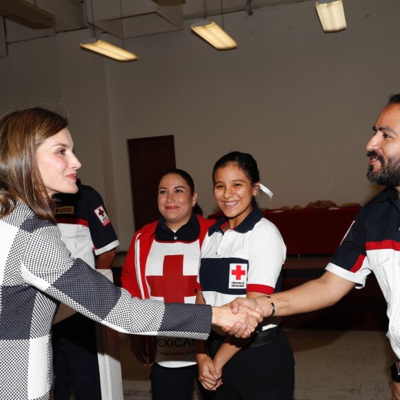 La reine Letizia d'Espagne en visite au siège de la Croix-Rouge mexicaine à Mexico, le 13 novembre 2017. © Jack Abuin/Zuma Press/Bestimage