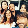 Laëtitia Milot et ses amis de "Plus belle la vie", le 9 juillet 2017 dans le sud de la France.