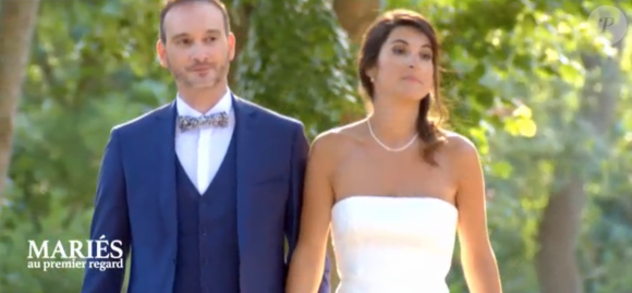 Marie et Fabien, couple marié de l'émission "Mariés au premier regard" sur M6. Novembre 2017.